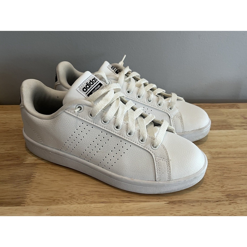 Adidas Womens Cloudfoam Advantage AW4323 White Running Shoes Lace Up Size 6.5